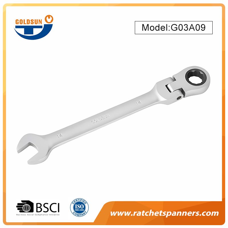 Chave de catraca de cabeça flexível de 14 mm